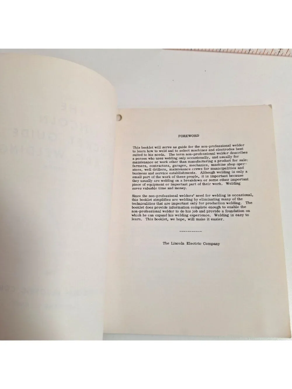 The Lincoln Pocket Guide To Arc Welding Third Edition 1959 Electric Co - Picture 4 of 10